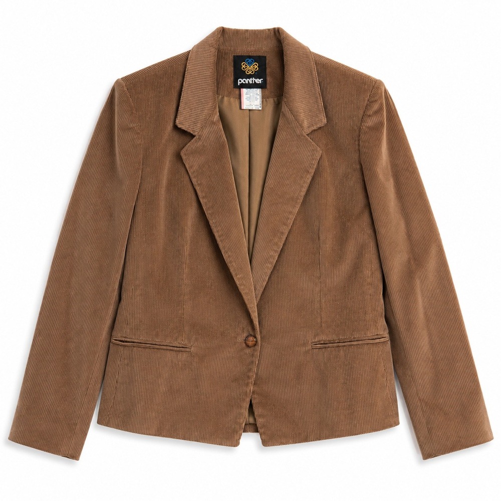 True Vintage 1970s Corduroy Velours Brown Blazer S Preppy Academia Gilmore Girls